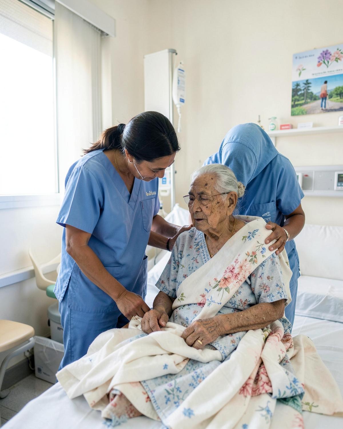 Nursing care at the bedside — Nirmal Hospitals, Surat