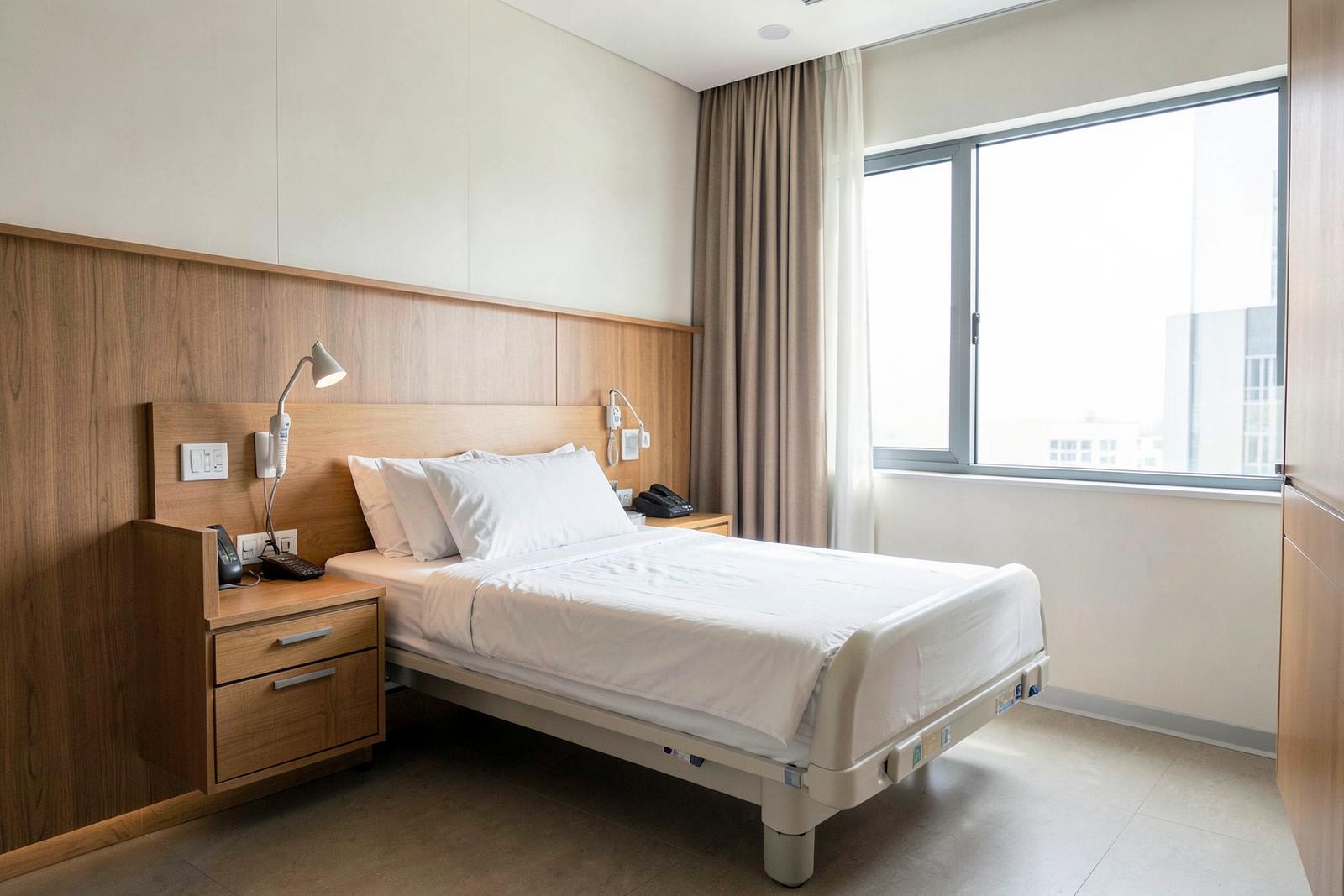 Private patient room — Nirmal Hospitals, Surat