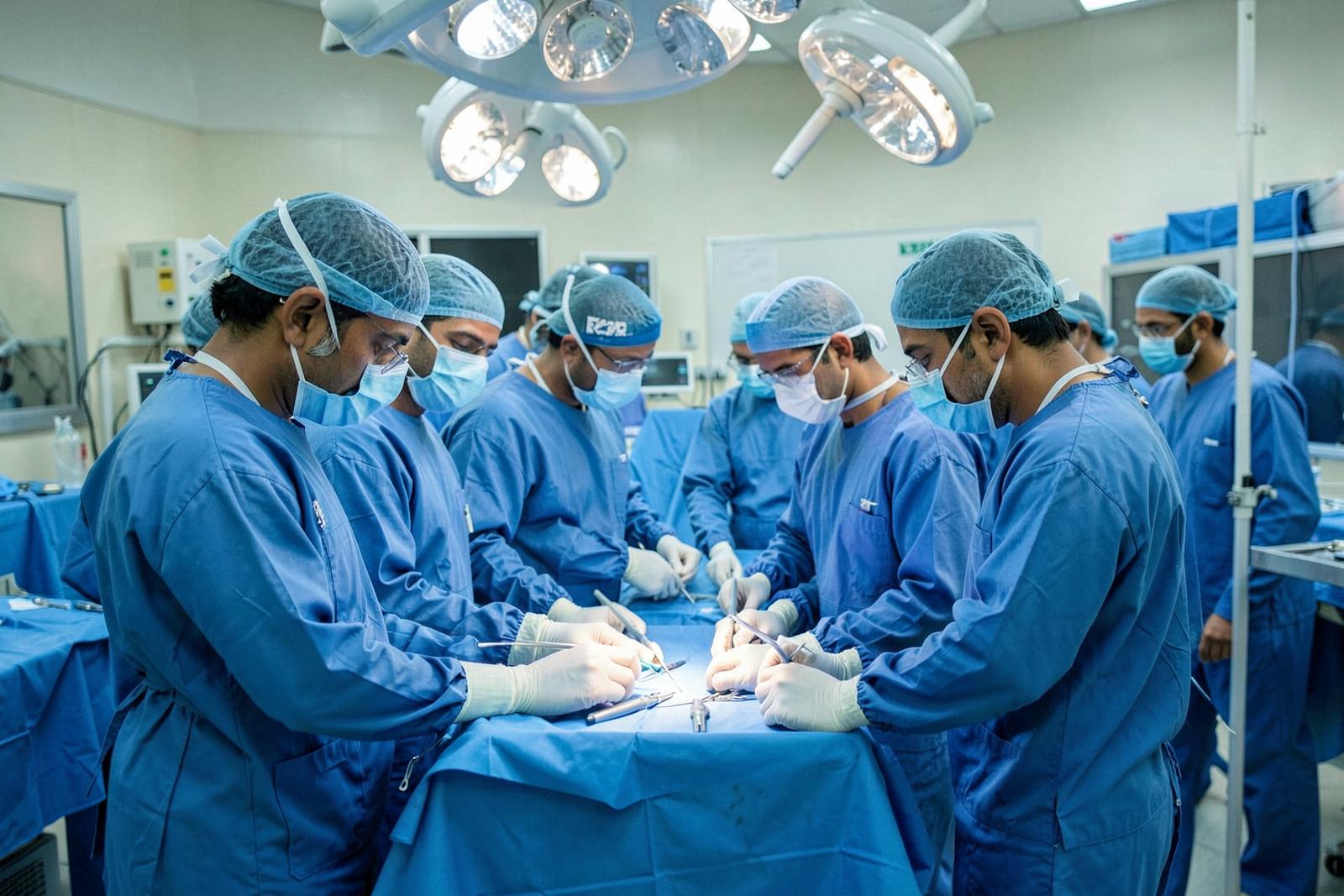 Surgical team at work — Nirmal Hospitals, Surat